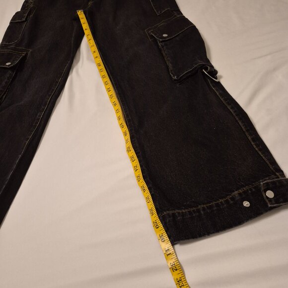 Oak and Fort Cargo Wide leg Jean with Snaps For Barrel Leg - Picture 2 of 5